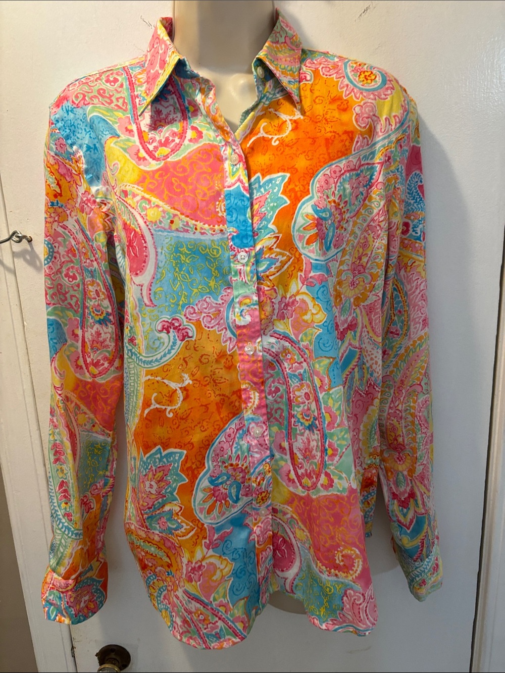 Chaps Medium Paisley Button-Down l/s Shirt 26-342